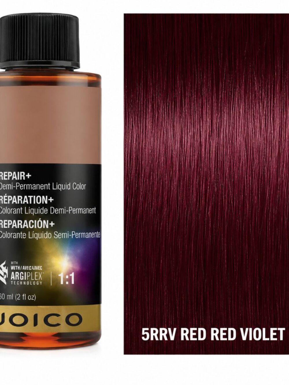 Joico LumiShine Demi-Permanent Liquid Color 5RRV Red Red Violet Light Brown 2 oz